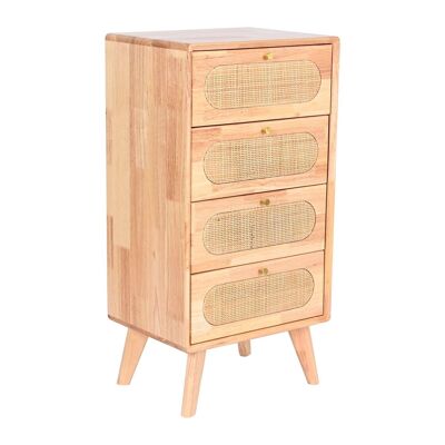 RUBBERWOOD RATAN DRAWER CABINET 40X30X78 12.80 NATURAL MB212347