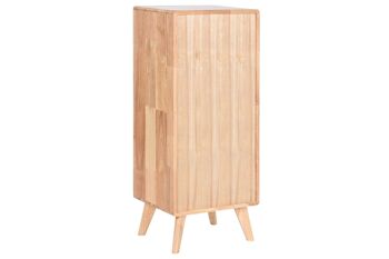 Commode à tiroirs en bois d'hévéa et rotin 40x30x93 naturel MB212347 3