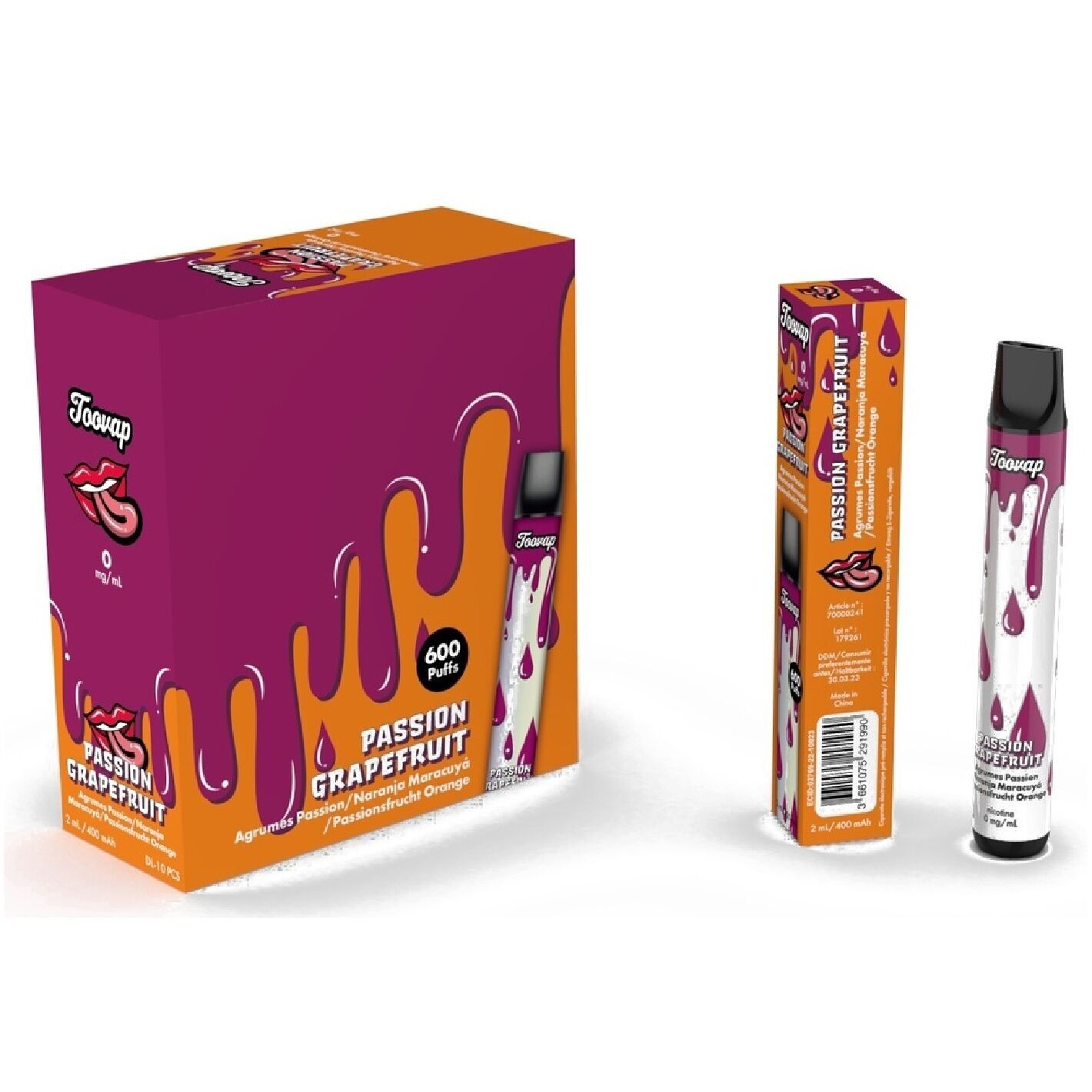 Puff Toovap Citrus Passion 0Mg