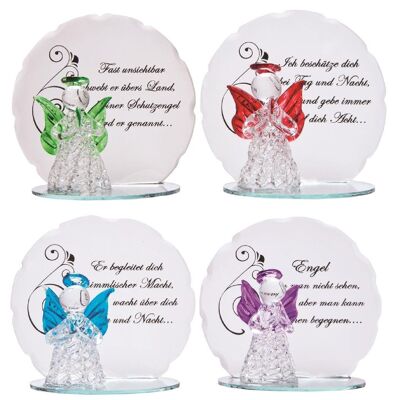 Colorful Guardian Angel In Glass With Message