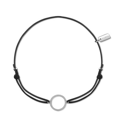 LAURE - bracciale nero/argento - argento - zircone (trasparente)