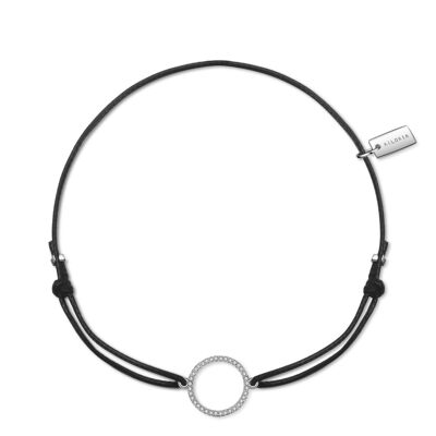 LAURE - bracelet noir / argent - argent - zircone (transparent)