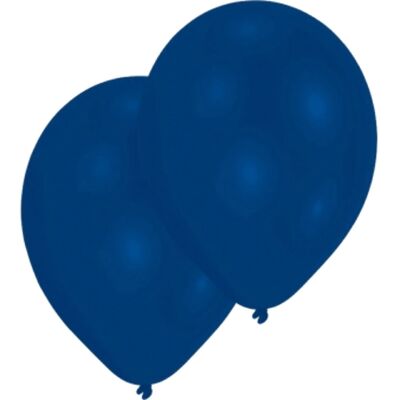 10 blaue runde Luftballons