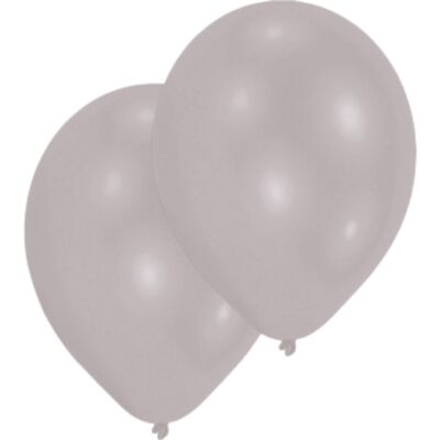10 silberne Luftballons