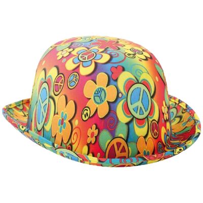 Cappello a bombetta hippie taglia 58 Carnevale