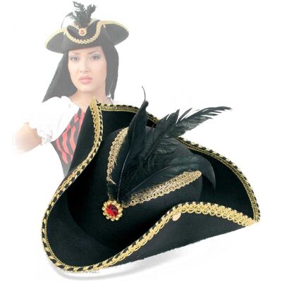 Sombrero de pirata de carnaval noble