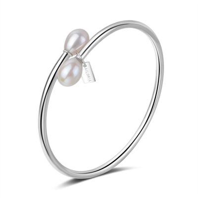 MASA - bracelet silver / white pearl - white