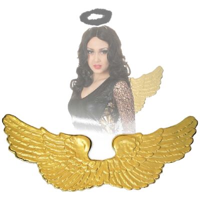Disfraz de alas de ángel doradas