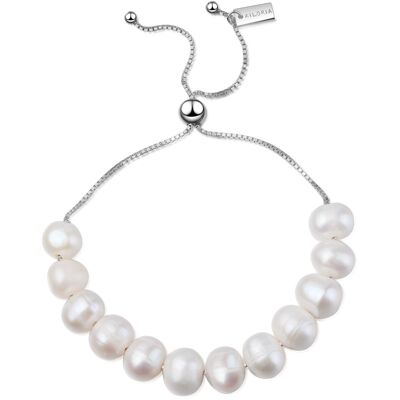 MICHIRU - pulsera plata / perla blanca - blanco