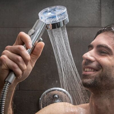 HELIWER - Ecological Shower Head with Pressure Propeller and Purifying Filter - Anti-Limescale and Water Saving