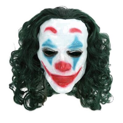 Mezza maschera da clown con capelli