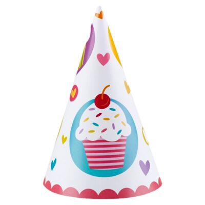 Cupcake 6 Geburtstagsparty-Hüte