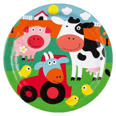 Farm Fun 8 Birthday Plates 23Cm