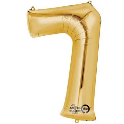 Foil Balloon Number “7” Gold