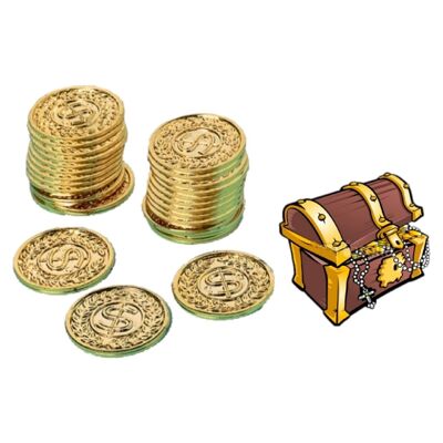 Plastic Gold Coins Bag of 72