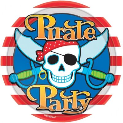 8 platos de cumpleaños de fiesta pirata