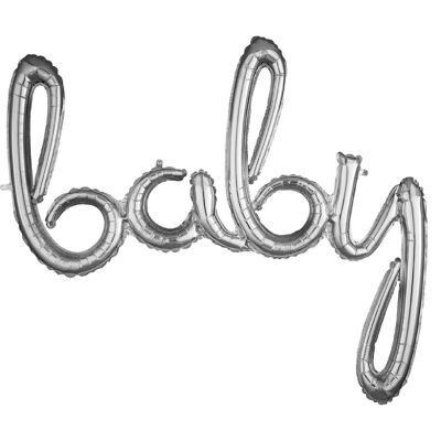 Globo plateado `Bebé`