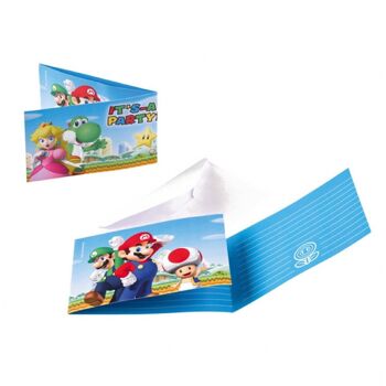 Super Mario 8 Invitations & Enveloppes Anniversaire 2