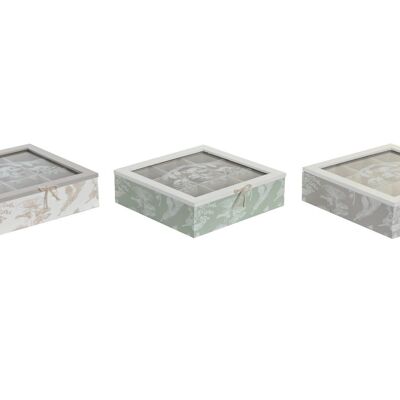 Caja Infusiones Mdf Cristal 24,5X24,5X6 3 Surt. PC200278