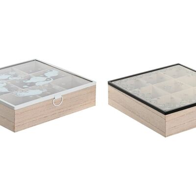 Caja Infusiones Mdf Cristal 24X24X6,5 2 Surt. PC204233