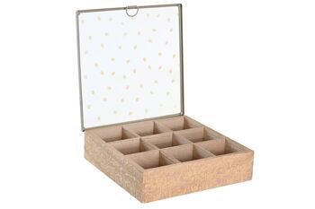 BOÎTE À INFUSIONS MDF VERRE 24X24X6,5 3 ASSORTIMENTS. PC204225 3