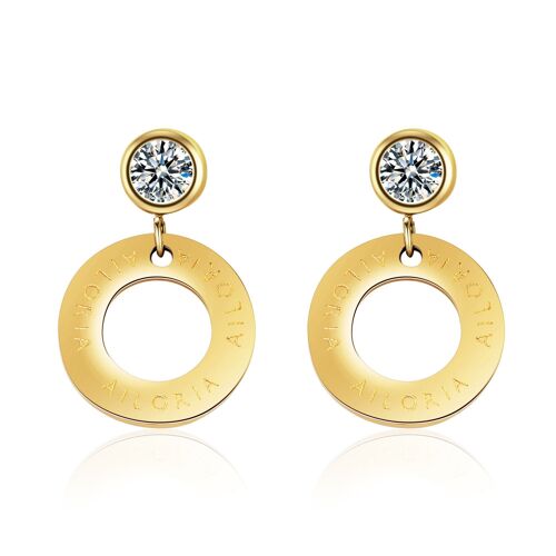 AGATHE - Ohrringe - gold - zirkonia (transparent)