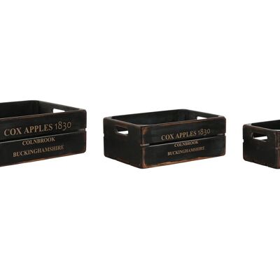 Box-Set mit 3 Tannenbäumen, 40 x 30 x 15 cm, bedruckt, schwarz, DC214084