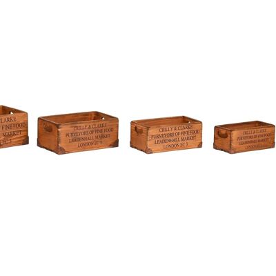 COFFRET 5 MÉTAL SAPIN 35X22X15 IMPRIMÉ MARRON DC214081