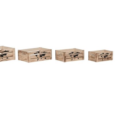 CAJA SET 5 PAULOWNIA 39X28X14,5 MAPAMUNDI MARRON DC211369