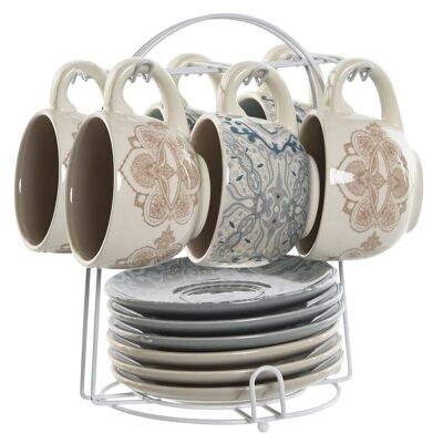 SET CAFFÈ 6 DOLOMITE 20X18X20 180 ML DELHI 2 SURT. PC211213