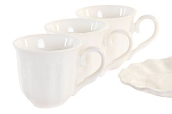 SET CAFÉ 6 BAMBOU PORCELAINE 27X15X17 90ML, BLANC PC202296 3