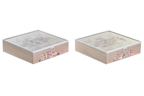 Caja Infusiones Mdf 24,5X24,5X6 Casitas 2 Surt. PC204229