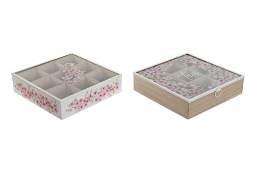 CAJA INFUSIONES MDF 24X24X6,5 ALMENDRO 2 SURT. PC211243