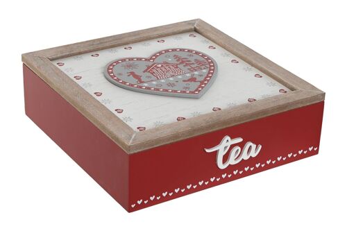 Caja Infusiones Mdf 24X24X7,5 Rojo LD213327