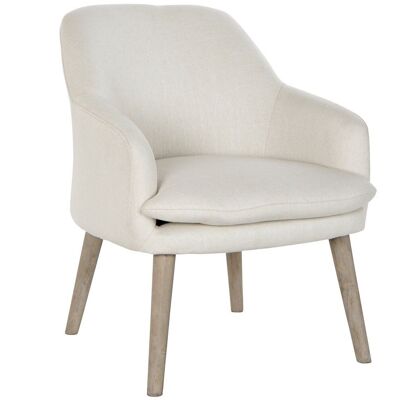 FAUTEUIL POLYESTER HÉVÉA 61X68X78 BEIGE MB173044