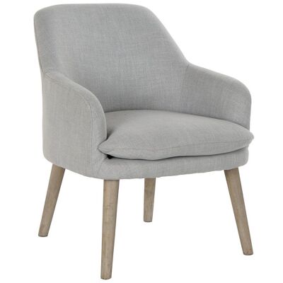 FAUTEUIL POLYESTER HÉVÉA 61X68X78 GRIS CLAIR MB173043