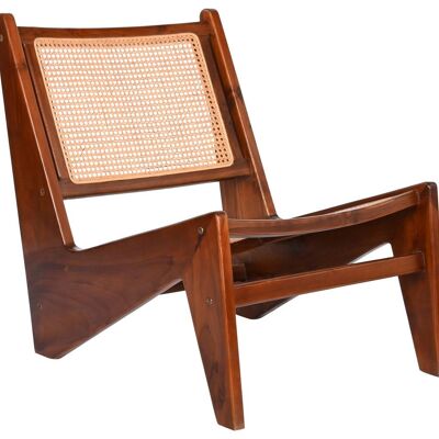 TEAK RATAN ARMCHAIR 60X77X71 DARK BROWN MB207997