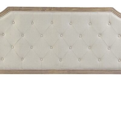 RUBBERWOOD LINEN BED HEADBOARD 160X6X120 BEIGE MB179442