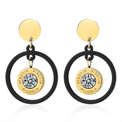 AUDREY - pendientes - oro - circonita (transparente)