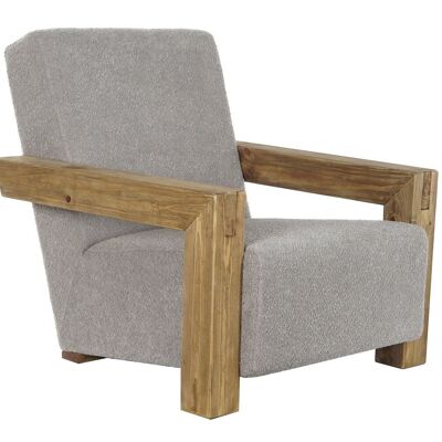 RECYCLED WOOD ARMCHAIR POLYESTER 81X93X83 BOUCLE MB207607