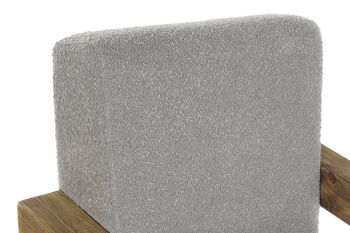 FAUTEUIL BOIS RECYCLÉ POLYESTER 81X93X83 BOUCLE MB207607 3