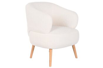 FAUTEUIL BOIS POLYESTER 70X70X80 MOUTON BLANC MB206613 1