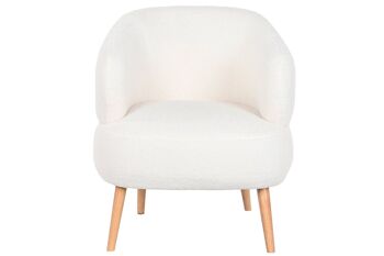 FAUTEUIL BOIS POLYESTER 70X70X80 MOUTON BLANC MB206613 7