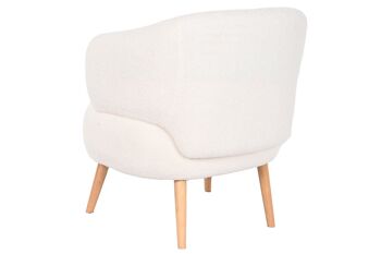 FAUTEUIL BOIS POLYESTER 70X70X80 MOUTON BLANC MB206613 8