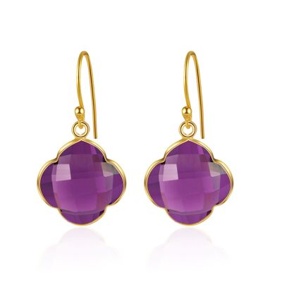 CAPUCINE - earrings - gold - amethyst (purple)