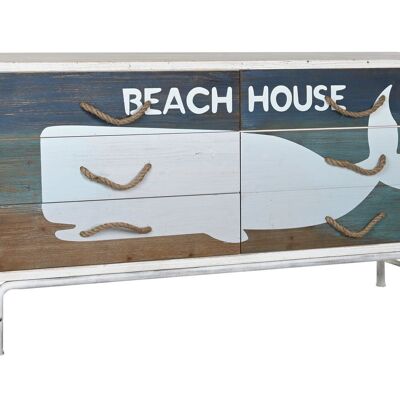 BUFFET BOIS MÉTAL 160X40X82,5 BALEINE MULTICOLORE MB204029