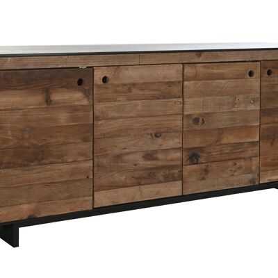 BUFFET EN BOIS DE PIN RECYCLÉ 180X48X76 NOIR MB199000