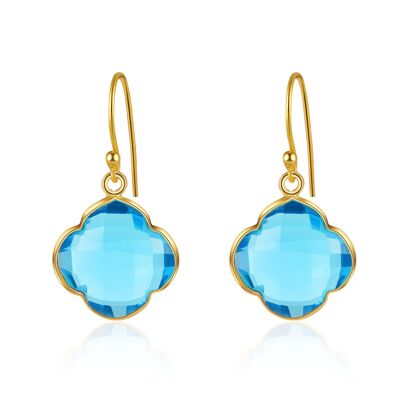 CAPUCINE - Boucles d'oreilles - or - topaze (bleu)