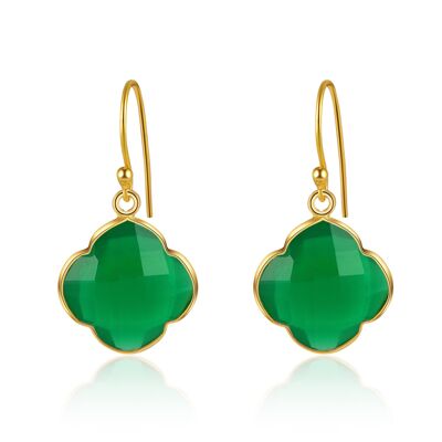CAPUCINE - Earrings - gold - onyx (green)