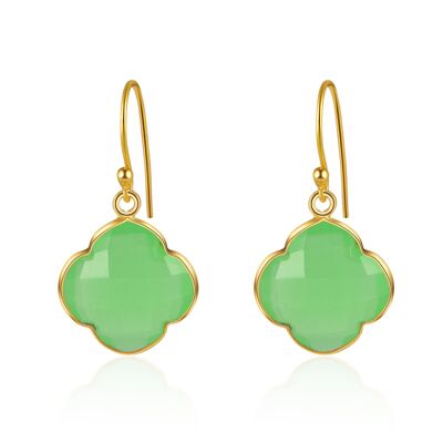CAPUCINE - Earrings - gold - chalcedony (green)